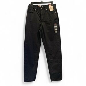 Levi's Women's High-Rise Tapered Mom Jeans Black Dark Wash 100% Cotton